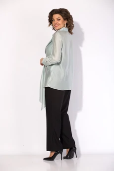 Костюм брючный 1520БрПн мятный + черный Liliana-style