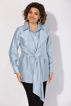 Костюм брючный 1520БрПн арктический голубой + черный Liliana-style