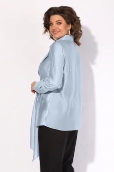 Костюм брючный 1520БрПн арктический голубой + черный Liliana-style