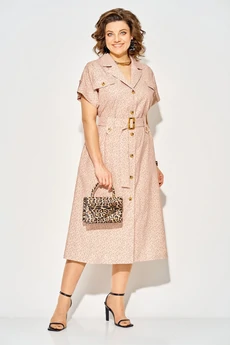 Платье 1521 кофе + горох Liliana-style