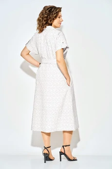 Платье 1521 белый + горох Liliana-style