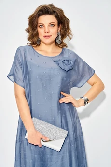 Платье 1524 серо-голубой Liliana-style