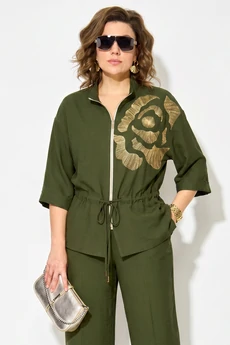 Костюм брючный 1527 хаки Liliana-style