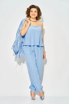 Костюм брючный 1535 голубой Liliana-style
