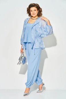 Костюм брючный 1535 голубой Liliana-style