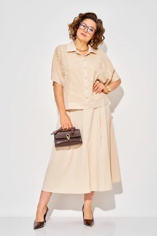 Костюм с юбкой 1551 беж Liliana-style