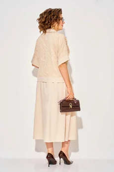 Костюм с юбкой 1551 беж Liliana-style