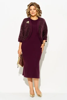 Костюм с платьем 1565 бургунди Liliana-style