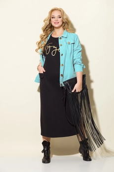 Платье+куртка 928 N ментол + черный Liliana-style