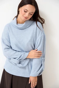 Костюм с юбкой 964 голубой + шоколад Liona