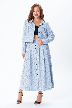 Костюм с юбкой 950 голубой Liona