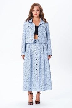 Костюм с юбкой 950 голубой Liona