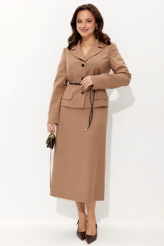 Костюм с юбкой 962 карамель Liona