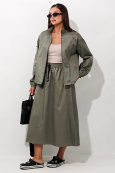 Костюм с юбкой 972 хаки Liona