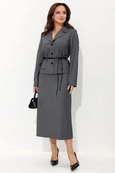 Костюм с юбкой 962 серый меланж Liona