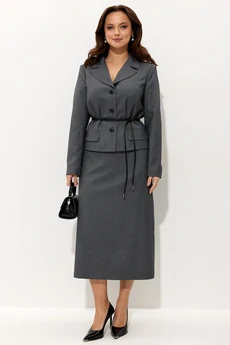Костюм с юбкой 962 серый меланж Liona