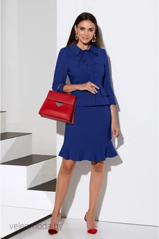 Костюм с юбкой 4127 синий Lissana