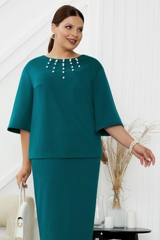 Костюм с юбкой 4825 изурмудный Lissana