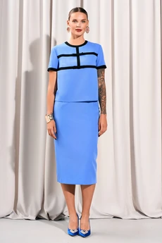 Костюм с юбкой 5014 голубой Lissana