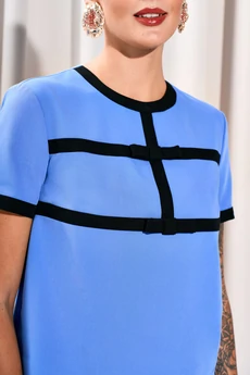 Костюм с юбкой 5014 голубой Lissana