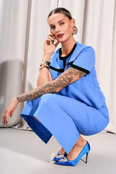 Костюм с юбкой 5014 голубой Lissana