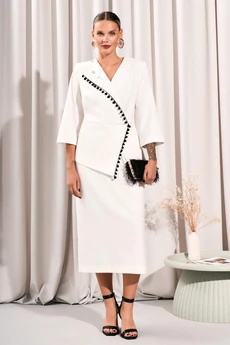 Костюм с юбкой 5033 молочный Lissana