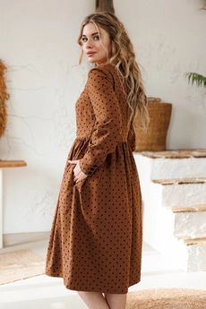 Платье 134 коричневый MARSHOP