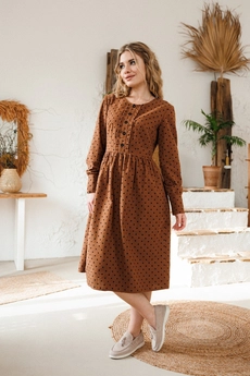 Платье 134 коричневый MARSHOP