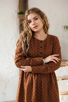 Платье 134 коричневый MARSHOP