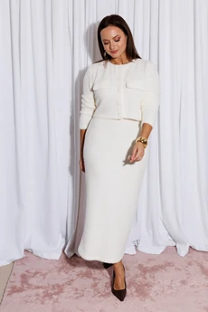 Костюм с юбкой 216 молочный MARSHOP
