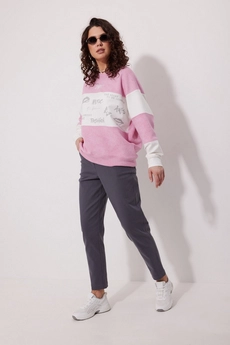 Джемпер 2248 розовый мрамор + молочный MG Wear