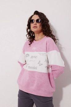 Джемпер 2248 розовый мрамор + молочный MG Wear