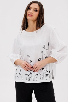 Костюм брючный 3131 белый + черный Ma cherie