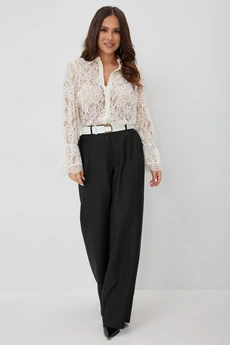 Костюм брючный 2660 молочный + черный Магия Моды