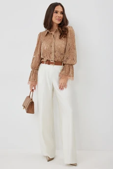 Костюм брючный 2660 карамель + жемчужный Магия Моды