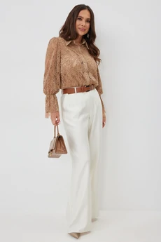 Костюм брючный 2660 карамель + жемчужный Магия Моды