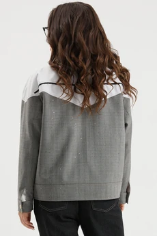 Костюм брючный 2691 белый + серый Магия Моды