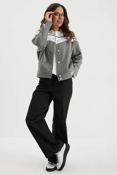 Костюм брючный 2691 белый + серый Магия Моды