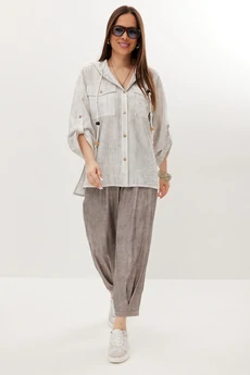 Костюм брючный 2716 серый Магия Моды