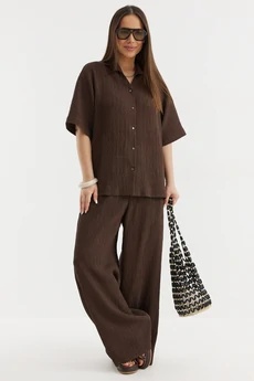 Костюм брючный 2718 шоколад Магия Моды
