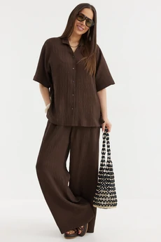 Костюм брючный 2718 шоколад Магия Моды