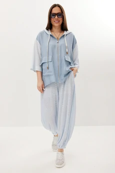 Костюм брючный 2722 голубой Магия Моды