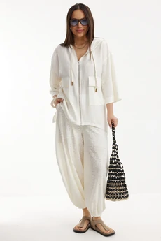 Костюм брючный 2722 молочный Магия Моды