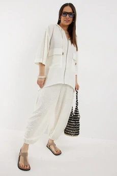 Костюм брючный 2722 молочный Магия Моды