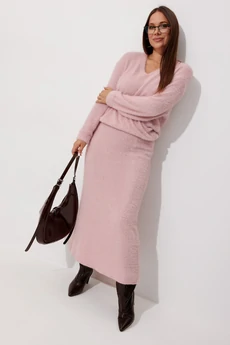 Костюм с юбкой 2773 розовый Магия Моды