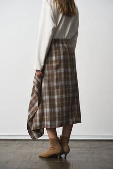 Юбка-килт 1301 принт-клетка коричневый milmil