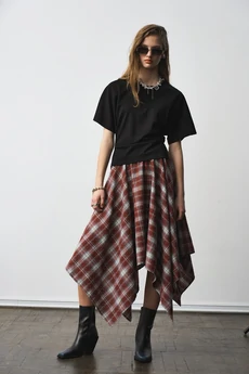 Юбка 1302 принт клетка борд milmil