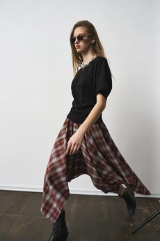 Юбка 1302 принт клетка борд milmil