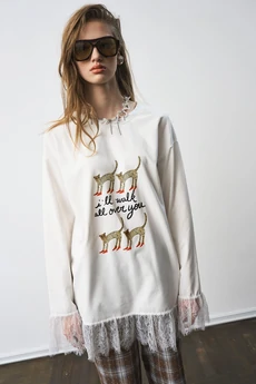 Лонгслив 1305 молоко принт milmil