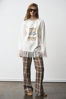 Брюки 1306 принт клетка milmil